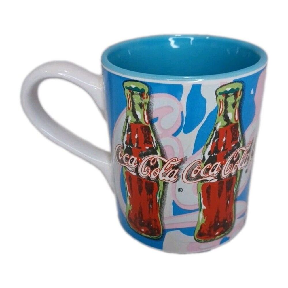 Gibson Coca-Cola Blue Rhythm Mug 1998 Pink Blue Rare Y2K Coffee Cup Vtg Coffie